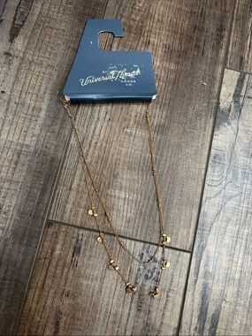 Universal Thread Gold Double-Layer Disc Necklace